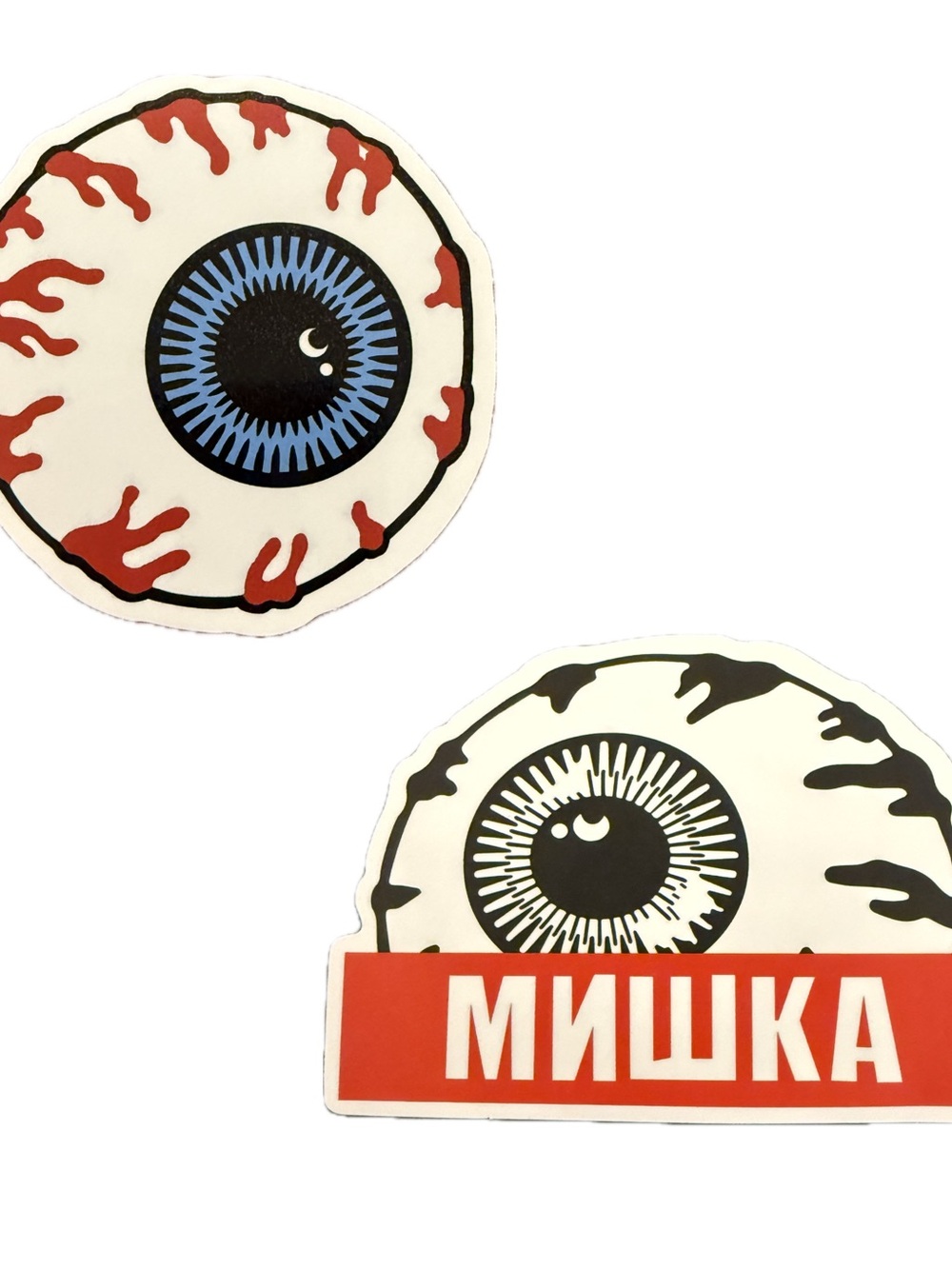 Mishka Style Keep Watch Eyeball Sticker Lot of 2 Streetwear Art Decals